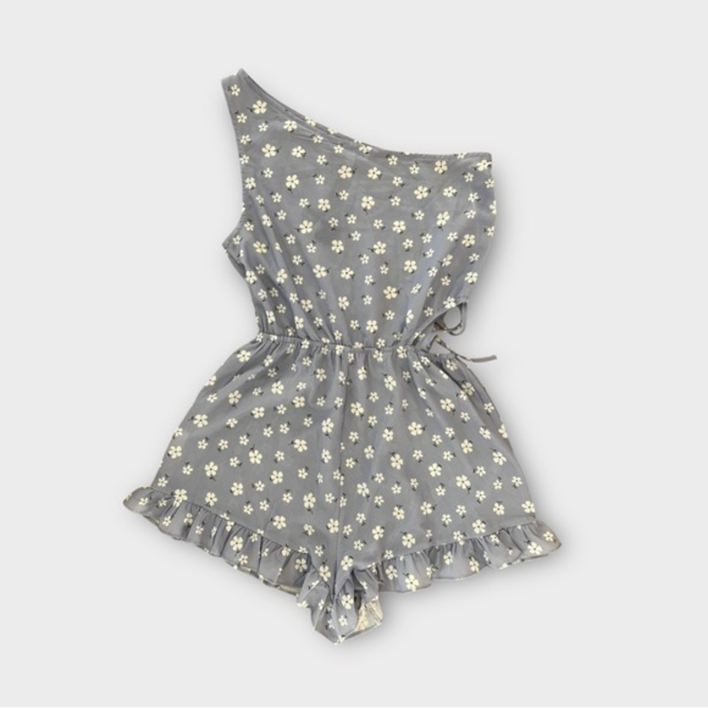 Charcoal Floral Romper